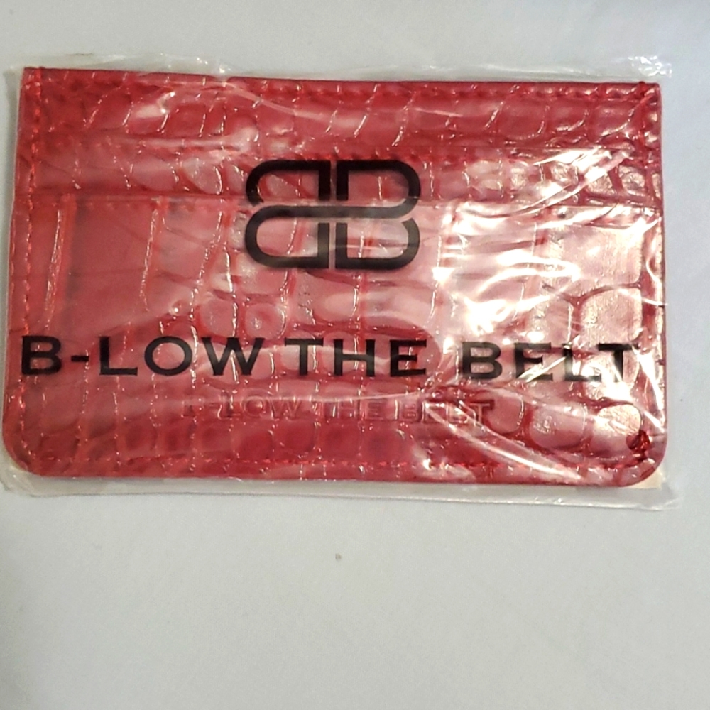 BLow the Belt Red Croc Card Case